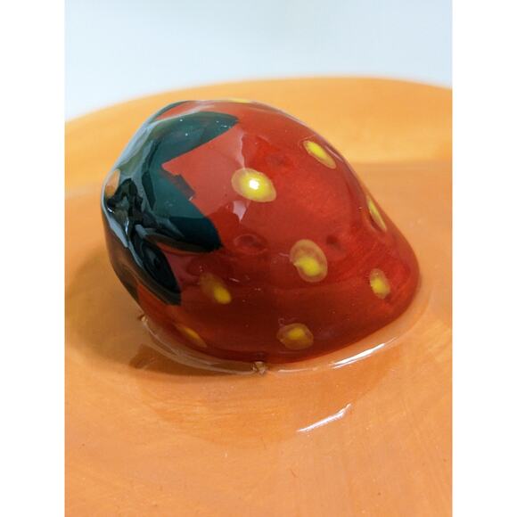 ceramic Strawberry Pancake pan cake Food Safe Jar Trinket By Ashland New - Picture 5 of 5